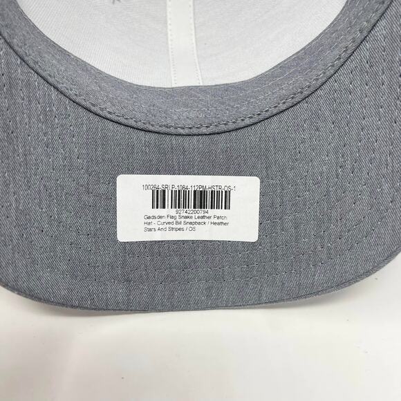 Richardson Gadsden Flag Snake Leather Patch Hat SnapBack Gray Stars and Stripes - Picture 7 of 8